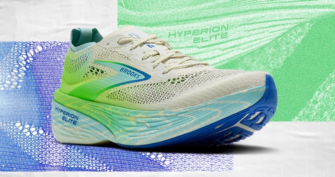 Graphic product shot of the Hyperion Elite PB 4 running shoe