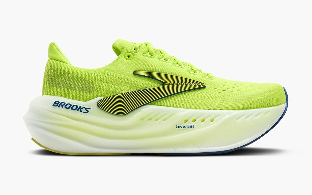 yellow running shoe